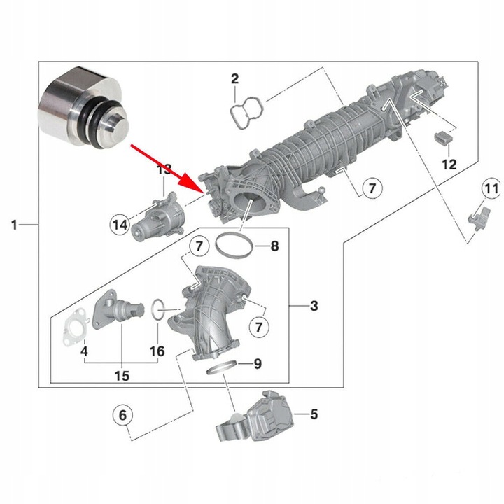 BRIDA CIEGA DE COLECTOR DE ADMISIÓN PARA BMW F07 F10 F11 N57 