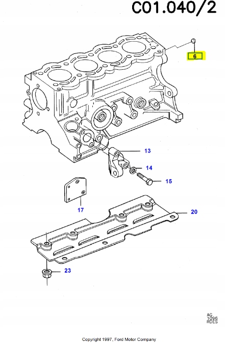 BOUCHON BLOC MOTEUR FORD SIERRA 1987-1993 OE 1454265