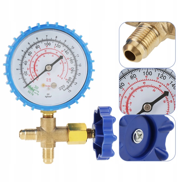 MANOMÈTRE VERS NABIJANIA CLIMATISATION 1/4 220 PSI R410A R22 R134A R404A