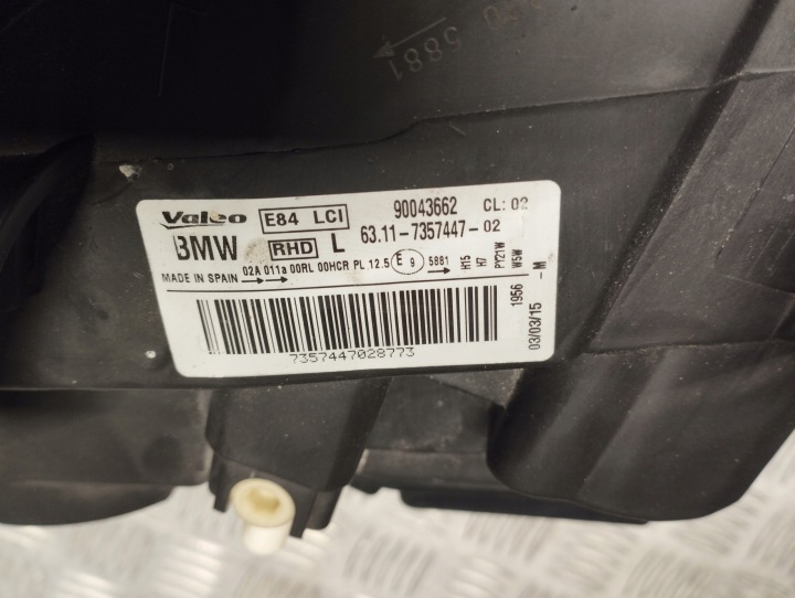 BMW E84 PHARE GAUCHE AVANT LCI LIFT UK 7357447 KM