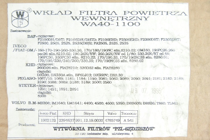 FILTRE AIR INSERT VERS AM402 AM402W/FIL