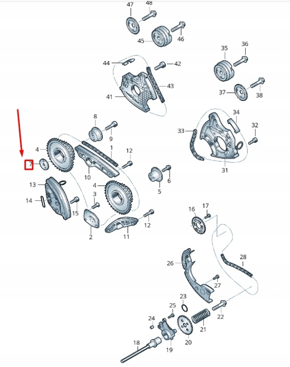 ROULEMENT OSIOWE PIGNONS LANCUCHOWEJ VW TOUAREG 7P MK2 079109180D