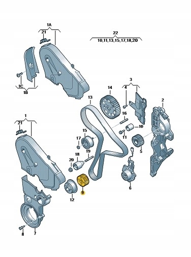 ORIGINE KOLO POULIE DISTRIBUTION OE 05L105263