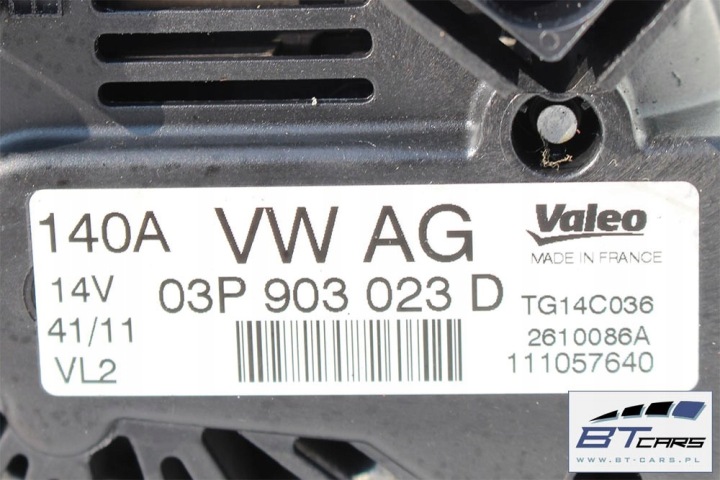 SKODA SEAT VW POLO ALTERNATEUR 03P903023D 03P903023D 03P903023C 140A VALEO 0