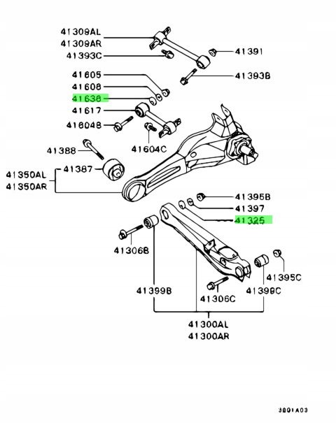 ALMOHADA REGULADO ZBIEZNOSCI PARTE TRASERA OEM MITSUBISHI LANCER EVO 4 5 6 7 8 9 