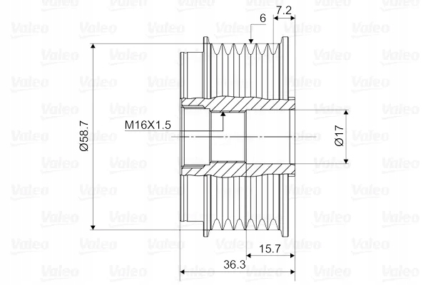 VALEO KOLO POULIE ALTERNATEUR 588042
