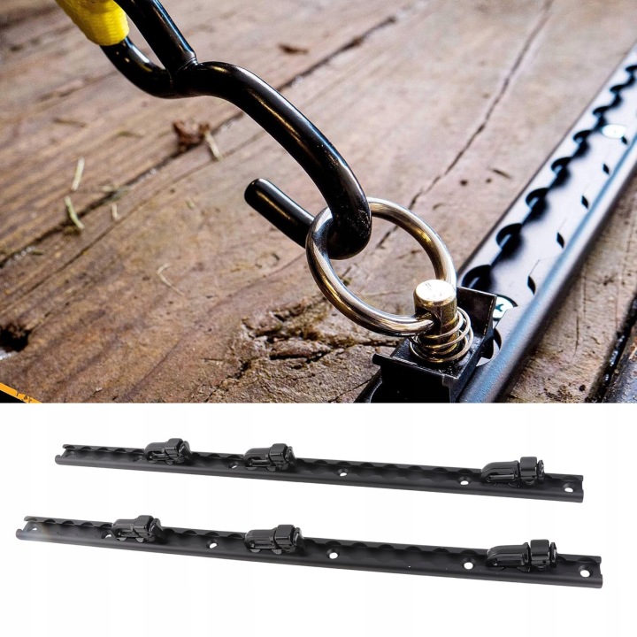 60 CM GAUCHE TRACK SYSTÈME AVEC DOUBLE STADNINEM 6PC NOIR ANODISED I0