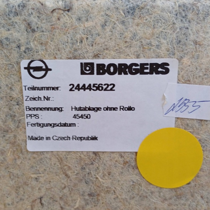 ÉTAGÈRE COUVERCLES DE COFFRE ARRIÈRE VECTRA C BERLINE 24445622 NR143