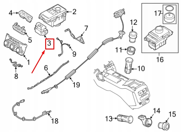 COMMUTATEUR ELEKTRONICZNEGO FREINS STATIONNEMENT LR RANGE ROVER L405