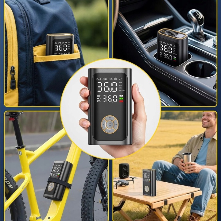 COMPRESSEUR ÉLECTRIQUE 150PSI 4000MAH LCD 4 ENGRENAGES VERS VOITURE VÉLO PILKA