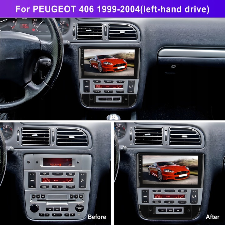 RADIO NAVEGACIÓN GPS PEUGEOT 406 1995–2004 2GB 64GB WIFI CARPLAY 