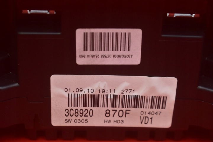 COMPTEUR TABLEAU DE BORD EUROPE 3C8920870F VW PASSAT CC 1.8 TSI 160 KM 08-12