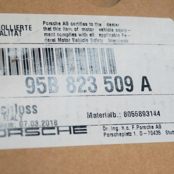 LOQUET SERRURE CAPOTS MOTEUR PORSCHE MACAN MULSANNE ORIGINAL 95B823509A