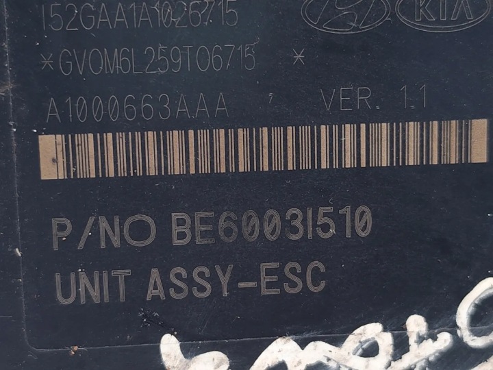 HYUNDAI I40 POMPE ABS 1.7 CRDI DIESEL 104KW (141 HP) 58920-3Z770 BE6003I510