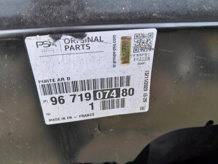 PEUGEOT 208 14- PORTES ARRIÈRE ARRIÈRE DROIT ORIGINAL