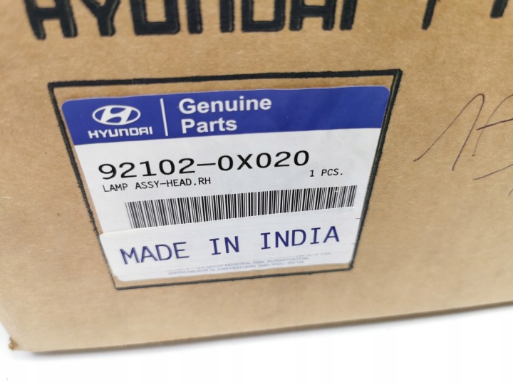 PHARE DROIT AVANT HYUNDAI I10 2007- OE 92102 0X020