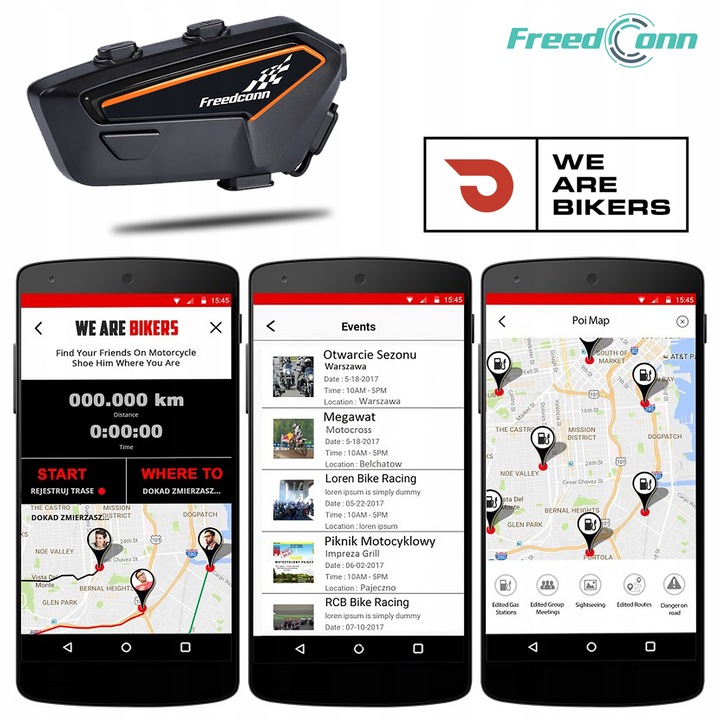 INTERKOM PARA MOTOCICLETA FREEDCONN F1 V2 EUROPA BLUETOOTH 5.2 POLACO LEKTOR 