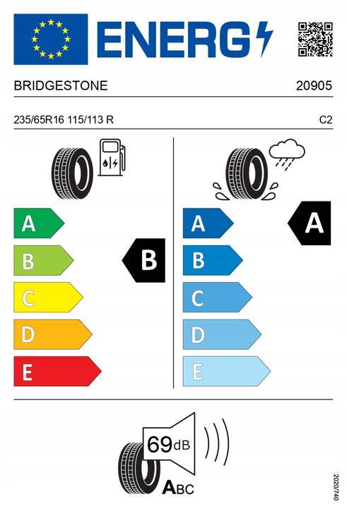 4 PIEZAS BRIDGESTONE 235/65R16 115/113R DURAVIS VAN C DE VERANO 