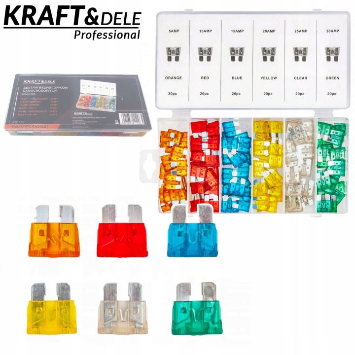 KIT FUSIBLES AUTOMOBILES 120 PCS 5-30A