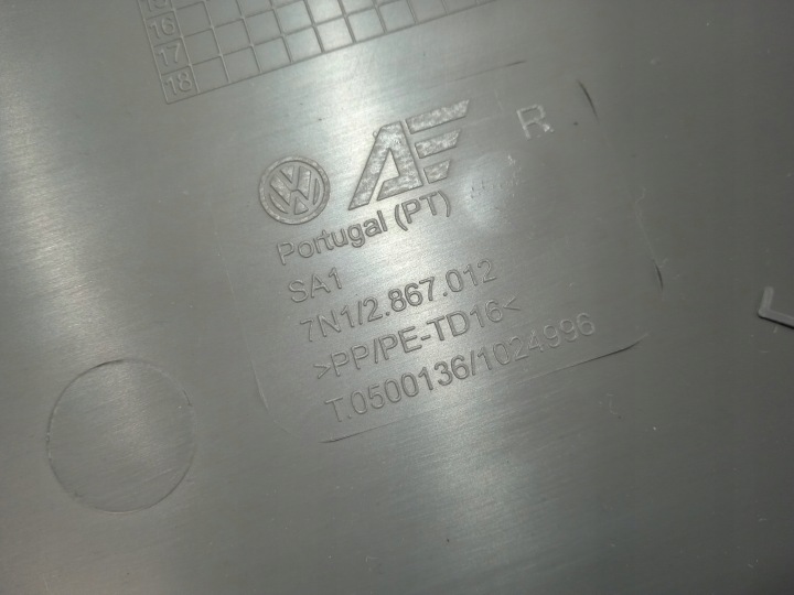 VW SHARAN 7N COLLECTEUR GARNITURE PORTES DROIT AVANT