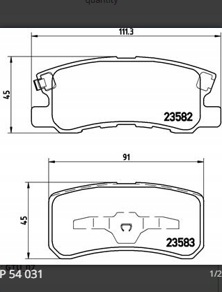 ZAPATAS PARTE TRASERA MITSUBISHI PAJERO 00-, OUTLANDER 06- 