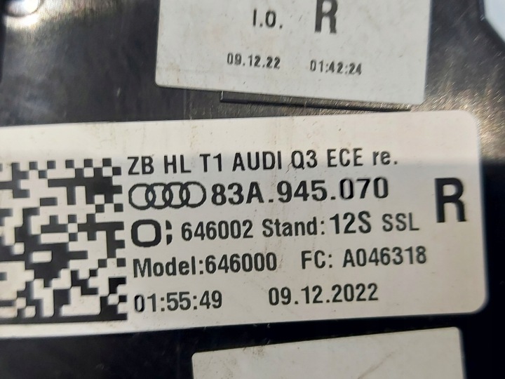 AUDI Q3 II 1.5 TFSI 23R PHARE DROITE ARRIÈRE 83A945070