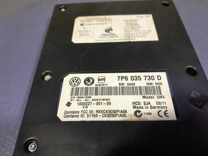 VW PASSAT B7 MODULE CONTRÔLEUR BLUETOOTH TÉLÉPHONE 7P6035730D