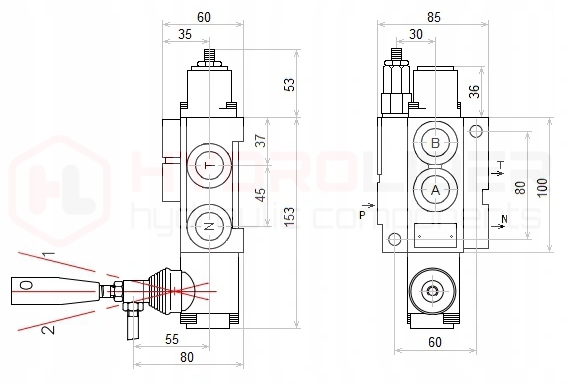 DISTRIBUTEUR HYDRAULIQUE 1 SECTIONNEL 40L BADESTNOST