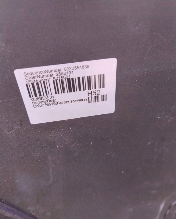 BMW IX3 IX 3 G08 BEV 20- PARE-CHOCS ARRIÈRE ARRIÈRE PDC 51128498637