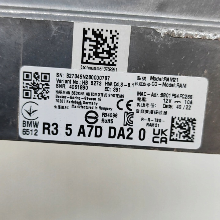 BMW 3 G20 G21 2022 AMPLIFICATEUR AUDIO