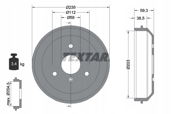 TEXTAR BEBEN DE FRENADO SMART FORTWO DESCAPOTABLE 450 04 