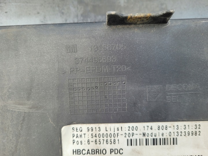 OPEL-CZESCI ASTRA H PARE-CHOCS ARRIÈRE ARRIÈRE CABRIO TWINTOP 13188705 825