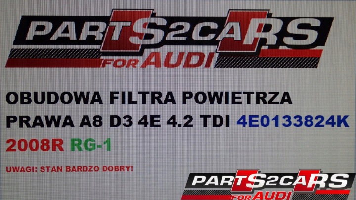 CHÂSSIS FILTRE AIR AUDI A8 D3 4E 4E0133824K