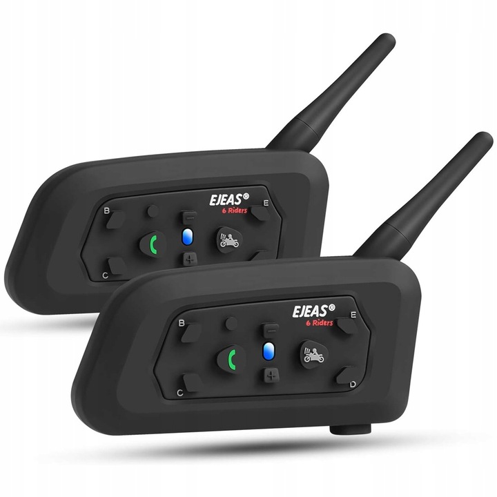 2 PIEZAS EJEAS V6 PRO INTERKOM PARA MOTOCICLETA BLUETOOTH 5.0 SLUCHAWKI 1200M 850MAH 