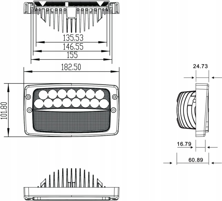 PHARE TRAVAILLÉ DEUTZ-FAHR LED PHARES ANTIBROUILLARD 12V 3280LM 119780 SUR TOIT