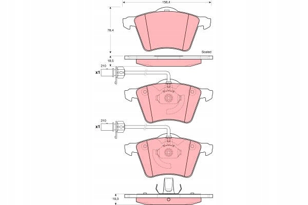 PLAQUETTES FREIN VW DROIT T4 05- 97- AVEC CAPTEUR