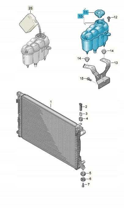 NOUVEAU ORIGINE AUDI 4K0121405AB RÉSERVOIR D'EXPANSION