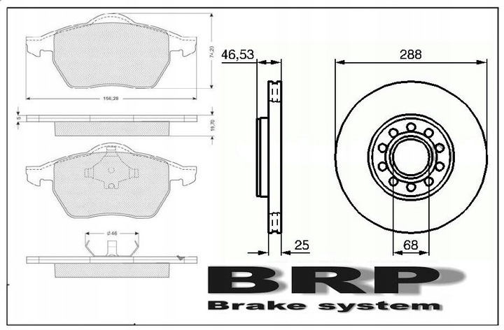 DISCOS + ZAPATAS PARTE DELANTERA AUDI A4 B5 B6 B7,A6 C5,VW PASSAT B5 B5 RESTYLING (288MM.) 