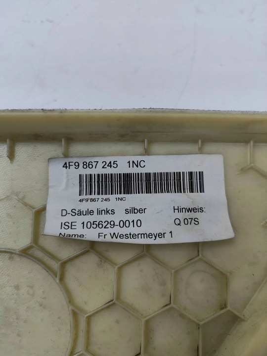 AUDI A6 S6 C6 4F 2006 ARRIÈRE CÔTÉ GAUCHE PROTECTION SUPÉRIEURE MONTANTS D