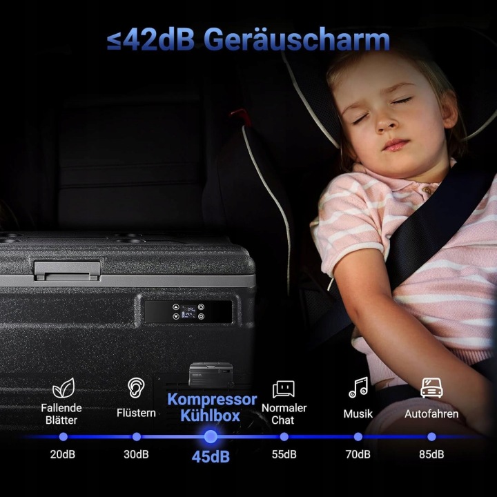 RÉFRIGÉRATEUR AAOBOSI 74L AVEC APLIKACJA I OSWIETLENIEM LED 12/24V 100-240V U75