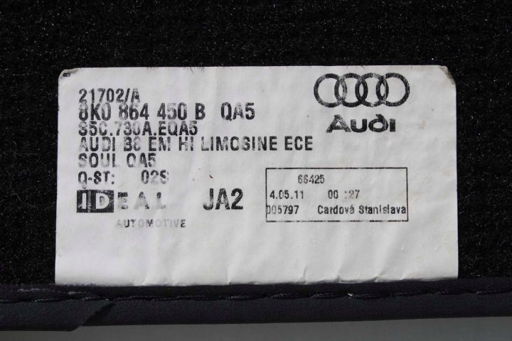 AUDI A4 TAPIS DE SOL ESSUIE-GLACES PLANCHERS 8K1863691B 8K1 863 691 8K 8K0864450 8K