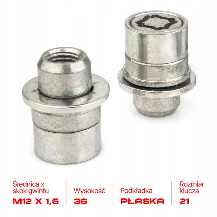 PUERCAS ZABEZPIECZAJACE LEXUS UX M12X1,5X36 