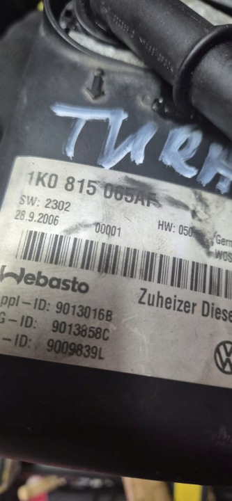 WEBASTO RÉCHAUFFEUR CHAUFFAGE 1K0815065AF VW VOLKSWAGEN TOURAN I 2008R GARANTIE