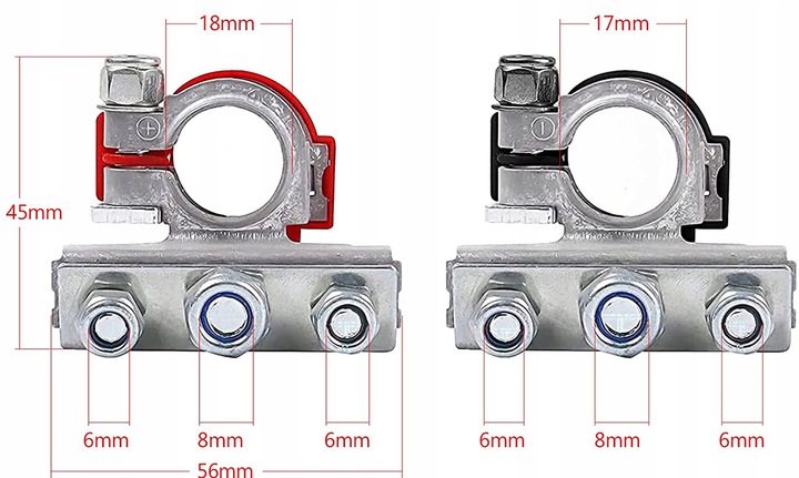 BORNE PARA BATERÍA SOPORTES PLUS MENOS FIAT DUCATO RENAULT IVECO M6- M8 