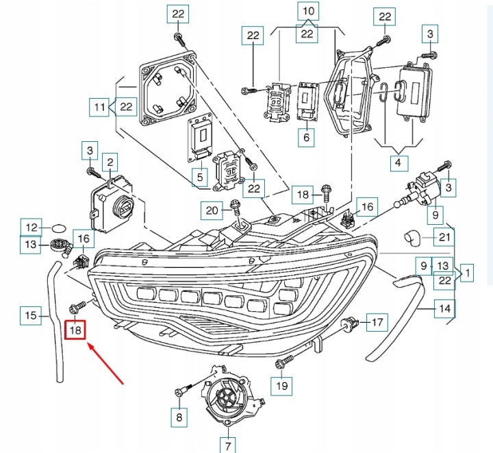 AUDI A6 C7 VIS AVEC LBEM SZESCIOKATNYM PHARES AVANT N91199601