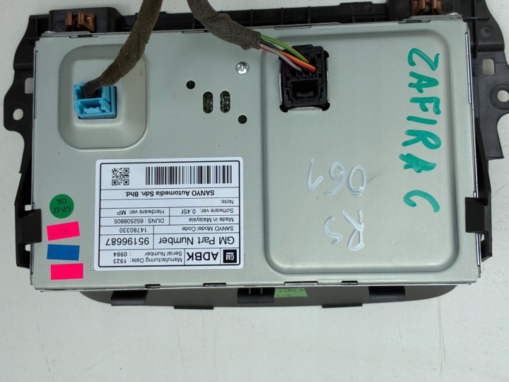 OPEL ZAFIRA C 7612034346 RADIO CD DVD NAVI PANNEAU ÉCRAN CARTE EUROPE 2013/2014