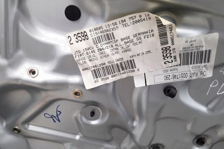 ÉLÉVATEUR VITRES DROITS AVANT PORTES FIAT CROMA (194_) 00517461290 1.9L