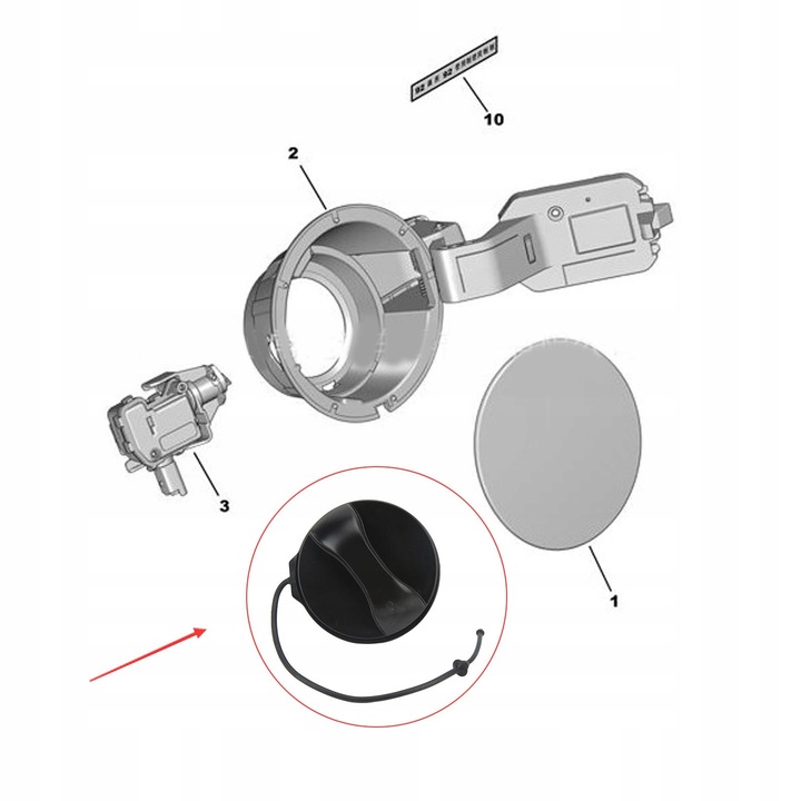 TAPADERA DE ALIMENTACIÓN COMBUSTIBLES NUEVO PEUGEOT 301 2008 3008 