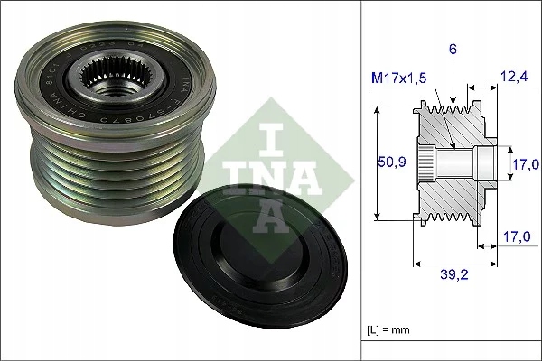 INA 535 0247 10 RUEDA POLEA ALTERNADOR MAZDA 6, CX-5 2.2 D 04.12- 