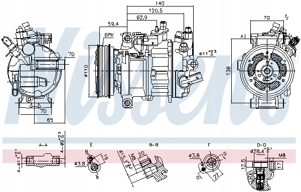 COMPRESOR ACONDICIONAMIENTO NISSENS 890944 